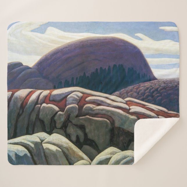 Cobertor Sherpa Lago Superior Hill | Lawren Harris | (Frente (Horizontal))