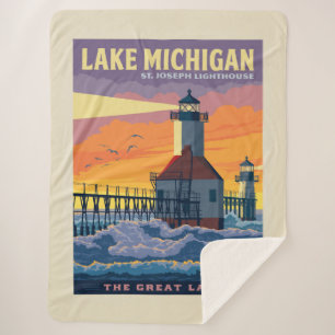 Cobertor Sherpa Lagos excelente Lago Michigan