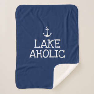 Cobertor Sherpa Lakeaholic Funny Lake House Sherpa Blanket
