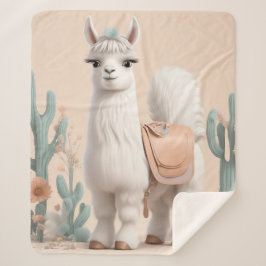 Cobertor Sherpa Lama com sela no deserto