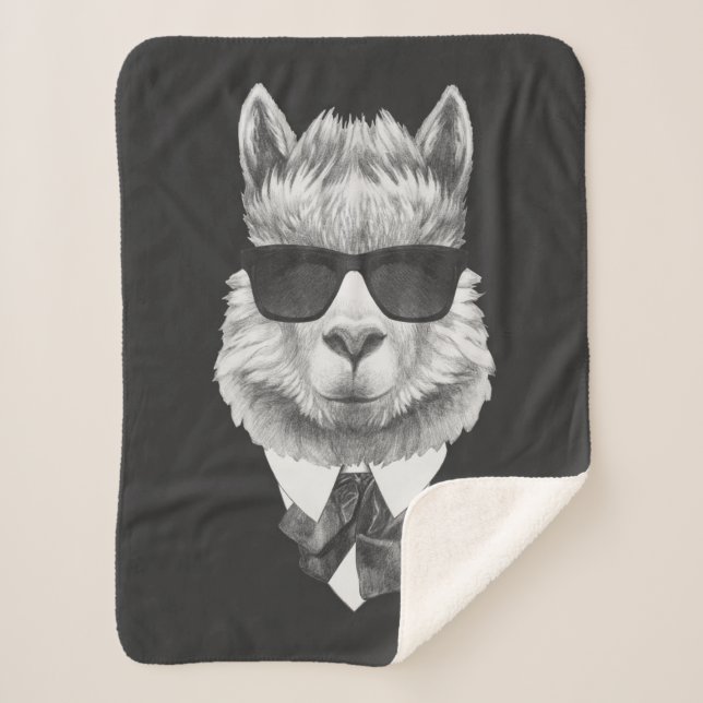 Cobertor Sherpa Lama elegante (Frente)