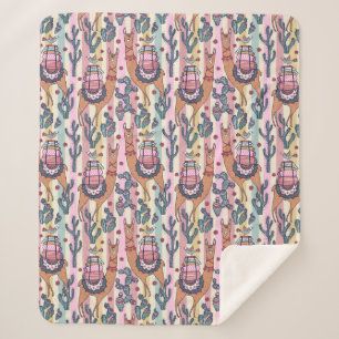 Cobertor Sherpa Lamas no teste padrão das listras