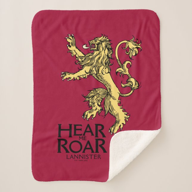 Cobertor Sherpa Lannister Sigil - Ouça-me Roar (Frente)
