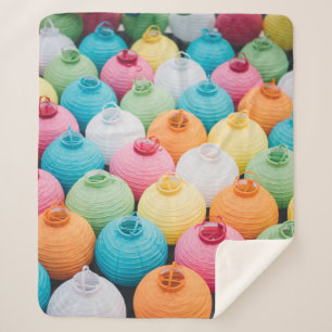 Cobertor Sherpa Lanterna do céu de cor ordenada