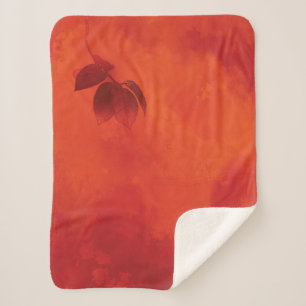 Cobertor Sherpa Laranja Queimada - Leaf Abtract Autumn