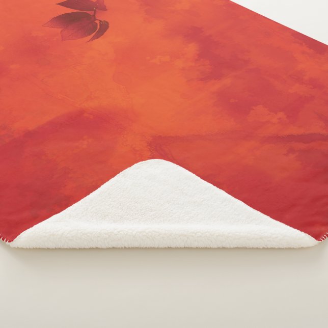 Cobertor Sherpa Laranja Queimada - Leaf Abtract Autumn (3/4)