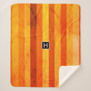 Cobertor Sherpa Laranja Vermelho Laranja Quente Monograma