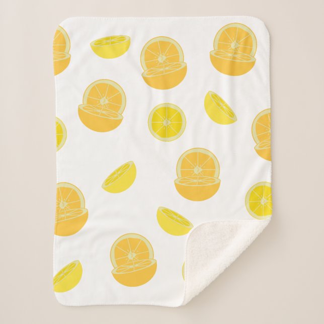 Cobertor Sherpa Laranjas e limões (Frente)