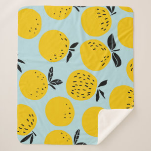 Cobertor Sherpa Laranjas Verão: Padrão Vintage Frutífero