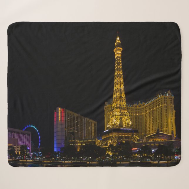 Cobertor Sherpa Las Vegas à noite (Frente (Horizontal))