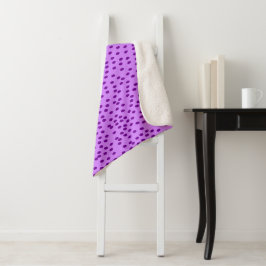 Cobertor Sherpa Lavanda Bolinhas roxas