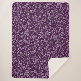 Cobertor Sherpa Lavanda Whimetizada Blooms Cozy Throw