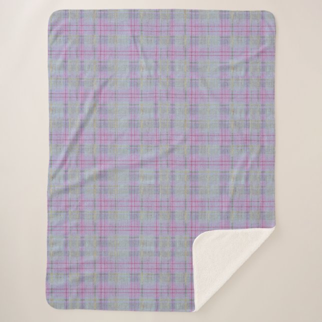 Cobertor Sherpa Lavender Plaid Harmony  (Frente)