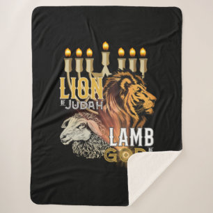 Cobertor Sherpa Leão De Judah Lamb De Deus Sherpa Blanket