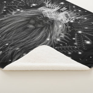 Cobertor Sherpa Leão de Starlight com Monograma Coroa