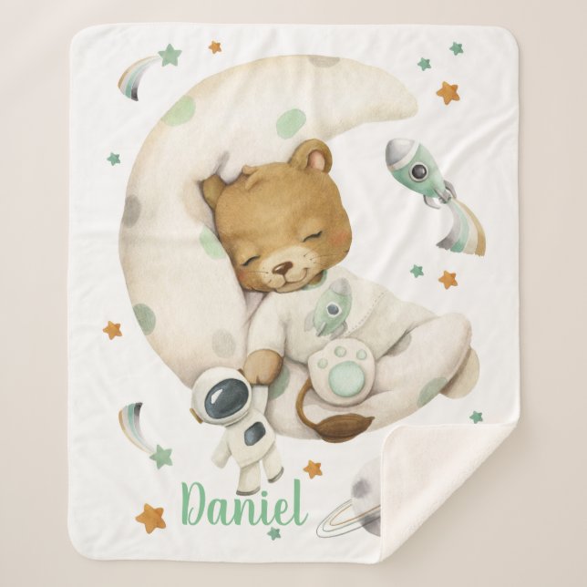 Cobertor Sherpa Leão espacial Sherpa Blanket (Frente)