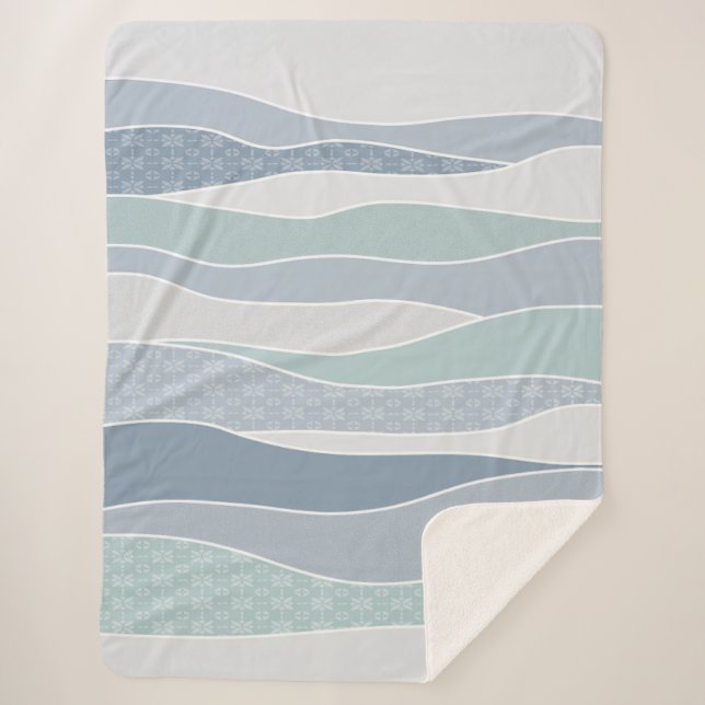 Cobertor Sherpa Legal Azul, Verde, Curva, Stripes Abstrato (Frente)