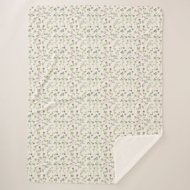 Cobertor Sherpa Legal Primavera Floral, Presente para Aquecimento  (Frente)