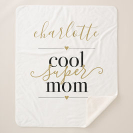 Cobertor Sherpa Legal Super Mãe Personalizada Preta E Dourada 