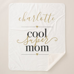 Cobertor Sherpa Legal Super Mãe Personalizada Preta E Dourada