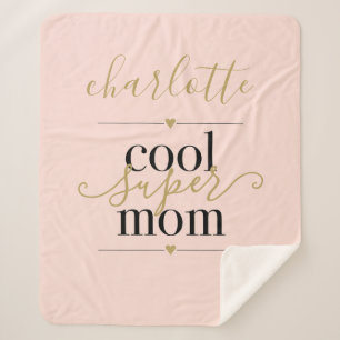Cobertor Sherpa Legal Super-Mãe Personalizada Rosa Esbranquiçada E