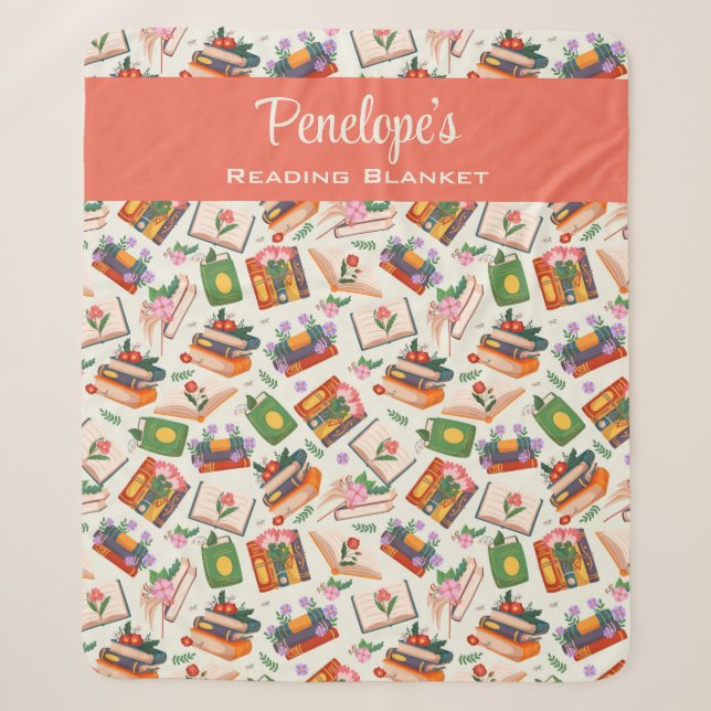 Cobertor Sherpa Leitura de Livro Personalizada  (Frente)