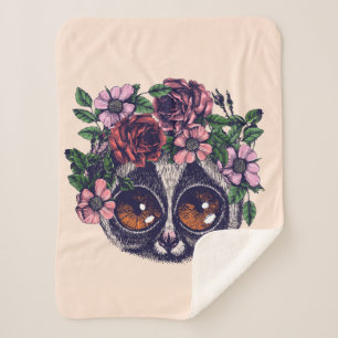 Cobertor Sherpa Lemur floral doce