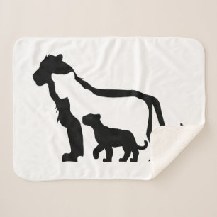 Cobertor Sherpa Leões Pretos e Brancos