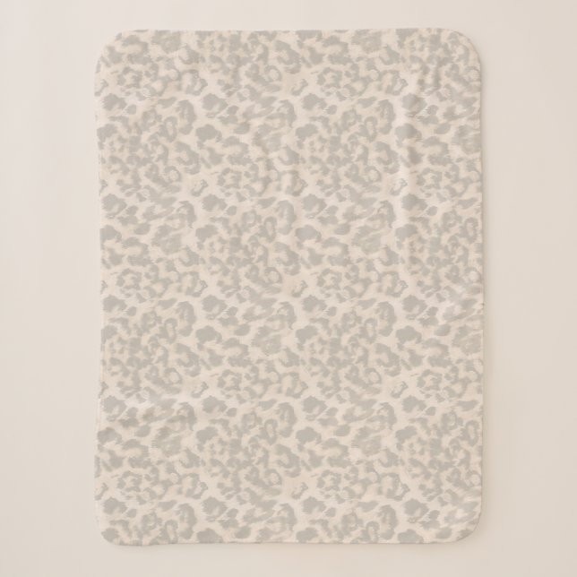 Cobertor Sherpa Leopardo bege. (Frente)