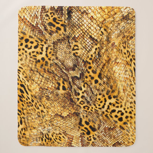 Cobertor Sherpa Leopardo e cobra (Frente)