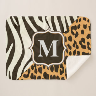 Cobertor Sherpa Leopardo e zebra