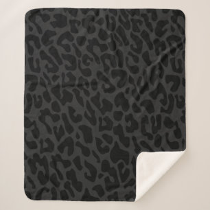 Cobertor Sherpa leopardo negro