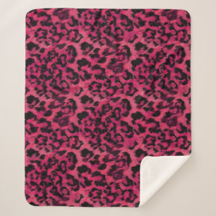 Cobertor Sherpa Leopardo rosa-claro e preto