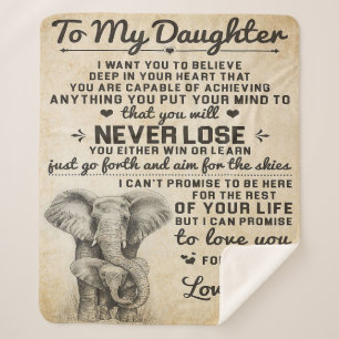 Cobertor Sherpa Letra Adorável Para Filha Bonito presente