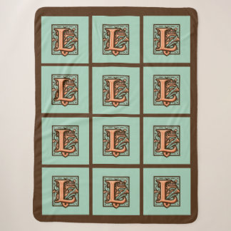 Cobertor Sherpa Letra Celta Pastel "L" Grande Folha