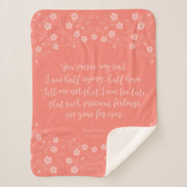 Cobertor Sherpa Letra Floral Jane Austen Persuasion Love