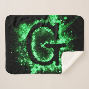 Cobertor Sherpa Letra G Maiúscula Alfabeta Verde