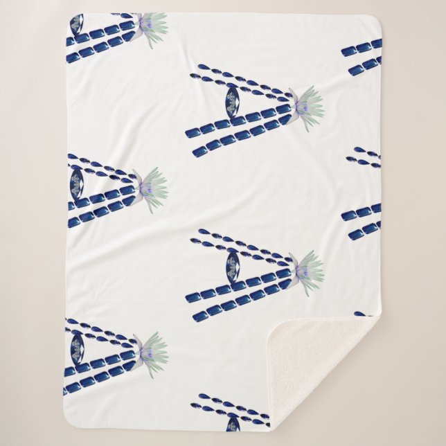 Cobertor Sherpa Letra Inicial A, Monograma Moderno Na moda Trendên (Frente)