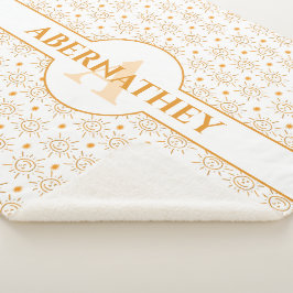 Cobertor Sherpa Letra inicial Monograma & Nome Dobra Sol