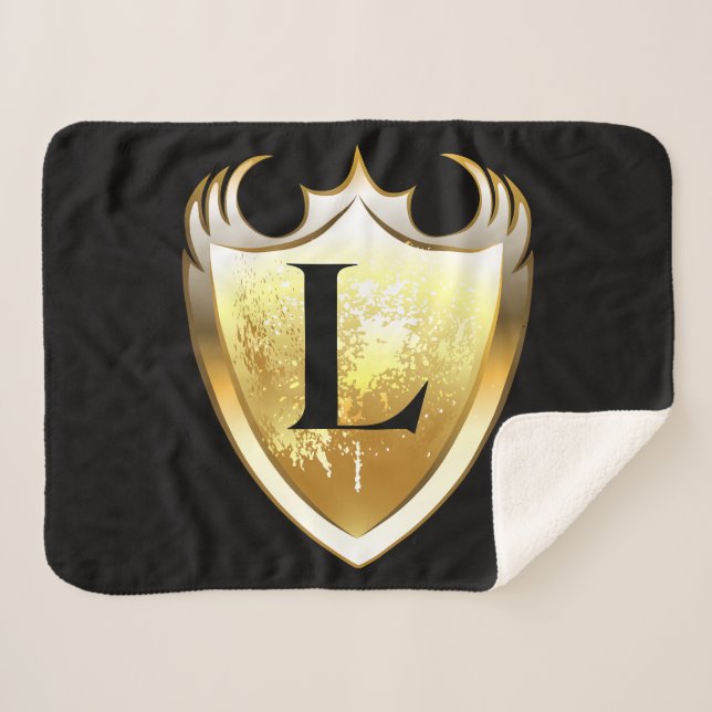 Cobertor Sherpa Letra L Maiúscula Alfabeto (Frente (Horizontal))