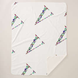 Cobertor Sherpa Letra V Monograma