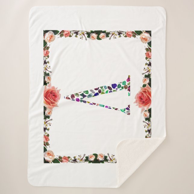 Cobertor Sherpa Letra V Monograma (Frente)