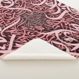 Cobertor Sherpa letras árabes rosa