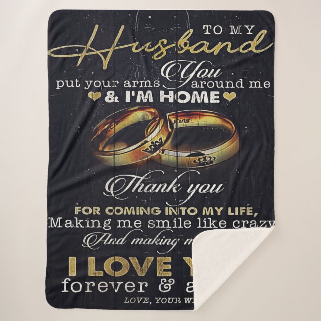 Cobertor Sherpa Letter To My Husband, Love Quotes Letter (Frente)
