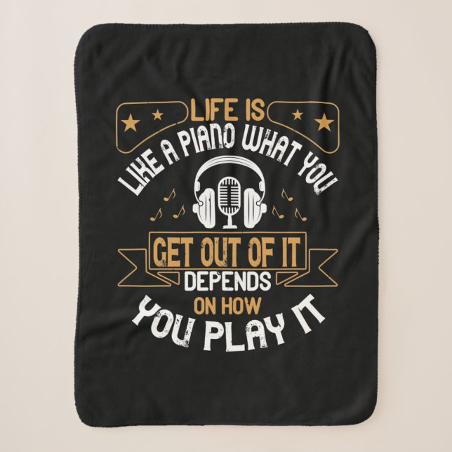 Cobertor Sherpa Life Is Like A Piano (Frente)