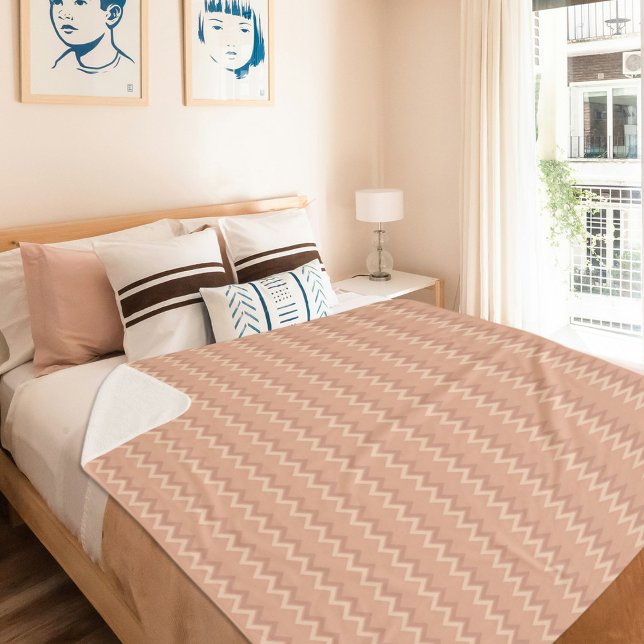 Cobertor Sherpa Light Orange Chevron Pattern Sherpa Blanket (Criador carregado)