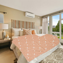 Light Orange Memphis Pattern Sherpa Blanket