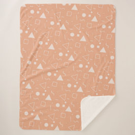 Cobertor Sherpa Light Orange Memphis Pattern Sherpa Blanket