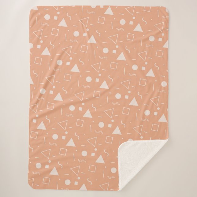 Cobertor Sherpa Light Orange Memphis Pattern Sherpa Blanket (Frente)