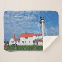 Lighthouse sherpa blanket